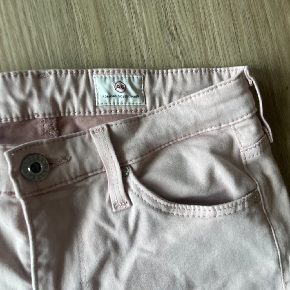Ag Adriano goldschmied prima crop Powder pink midrise cigarette crop Size 25R - Picture 6 of 9